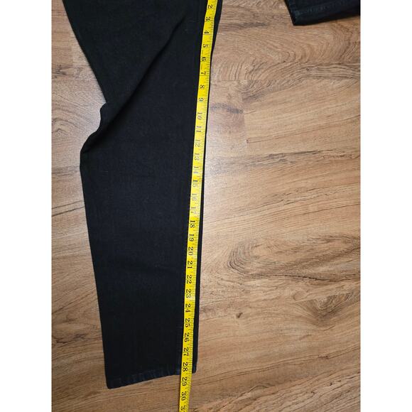 Vintage Levi's 501 Womens Jeans 9 Short Black Dark Wash Relax Fit Tapered Leg - Picture 11 of 13